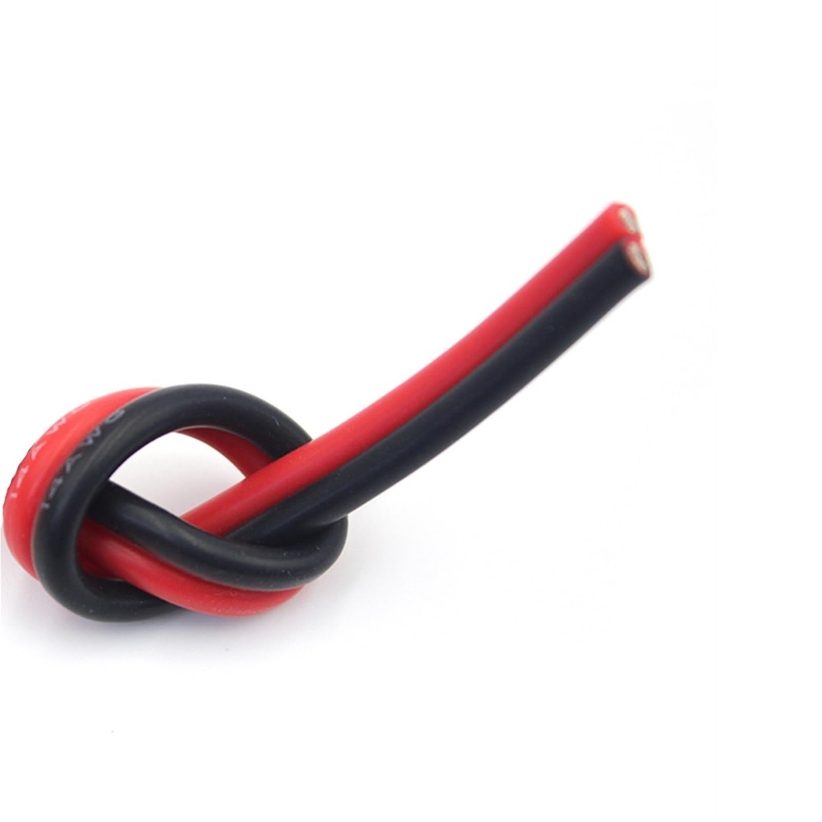 Cable de 2 pines de goma de silicona ultrasuave de 5 metros - Cable conector de lámpara DIY, cable eléctrico de cobre rojo negro Conectores(12AWG)