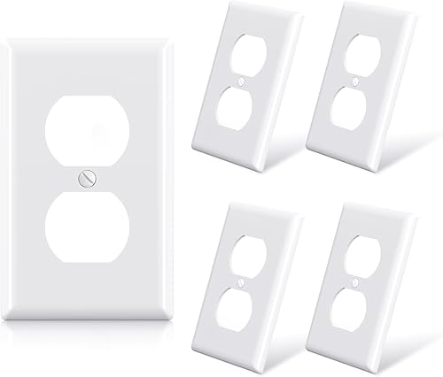 ELEGRP Placa de pared para receptáculo dúplex, cubiertas de pared de tamaño estándar de 1 banda, cubiertas de policarbonato irrompible de doble