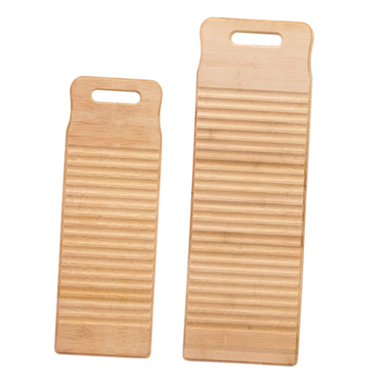 2 Stück Bambus Waschbrett für Zuhause und Reise, Beige