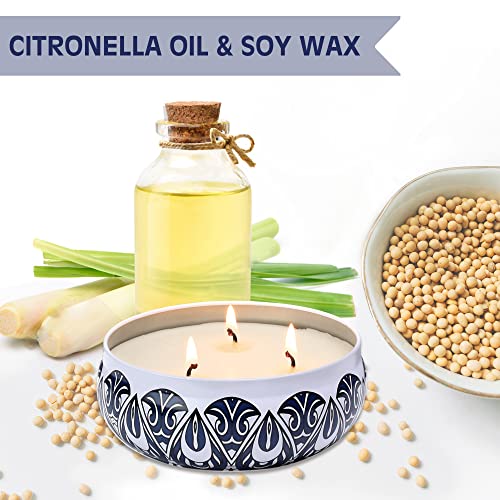 Citronella Candles Outdoor Large, 4 Pack 12 Oz Soy Wax Jar Candles, Citronella Candles For Summer Patio Garden Yard Balcony #TOP2