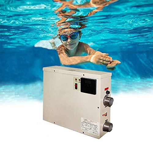 DISHENGZHEN 55000BTU Mini Pompa Riscaldatore Piscina per Piscine Fuori Terra, Termostato Scaldabagno Elettrico Pompa Riscaldatore Vasca Spa, Prolunga Stagione Nuotata