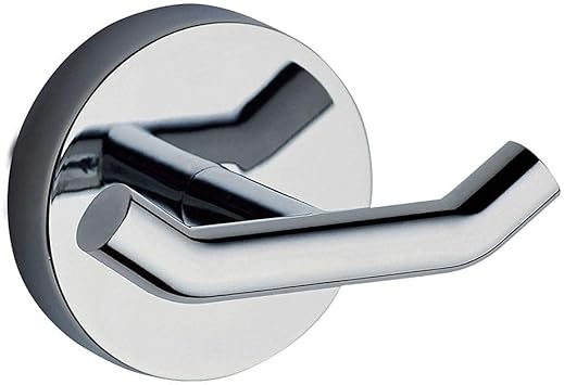 Kibath 456423, accesorio diseño ME percha para baño acabada en cromo brillo opciones de colocación: con tornillos/con adhesivo 3m
