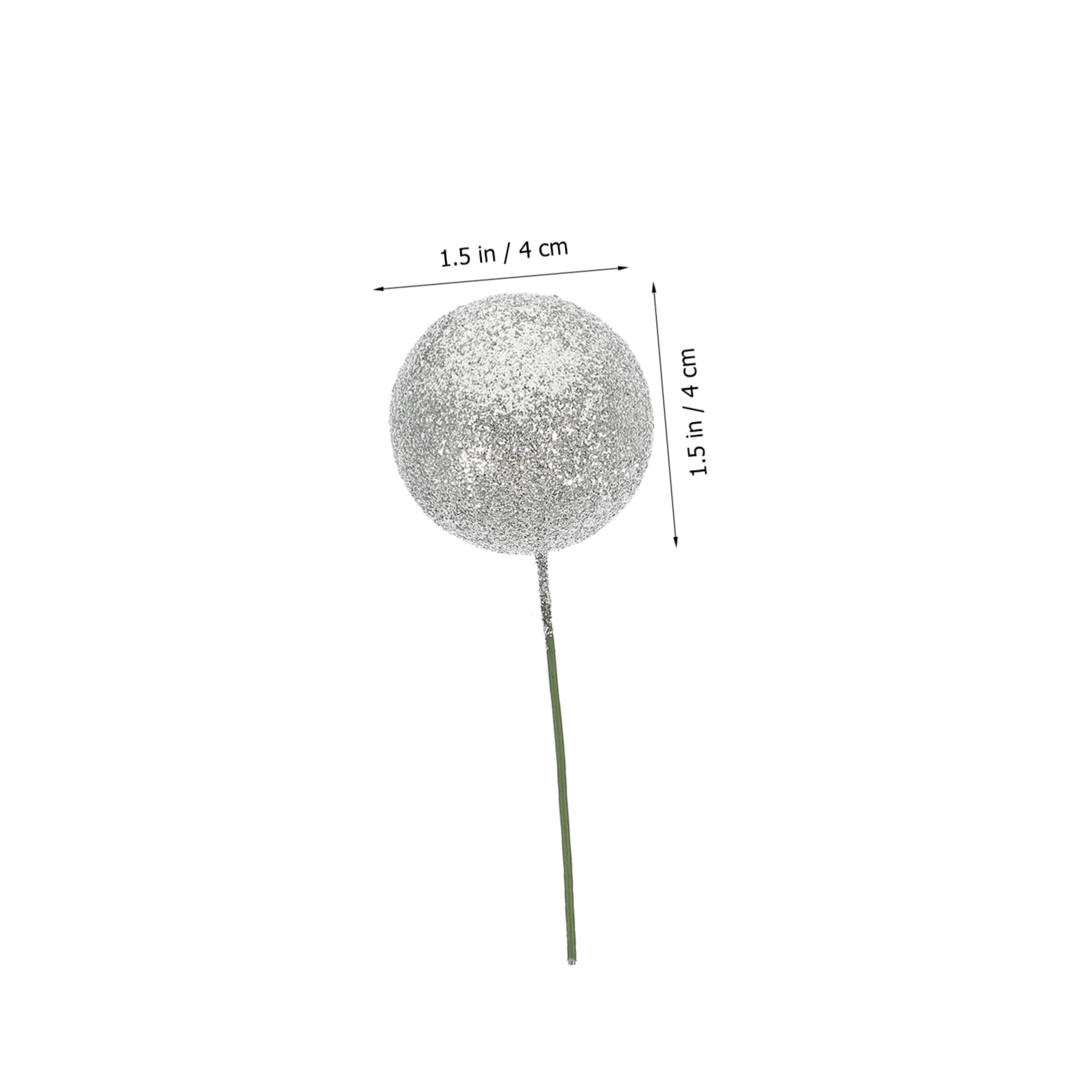 MAGICLULU 20 Pièces Boules de Décoration pour Gâteaux Argentées à Paillettes, en Écume et Fer, pour Cupcakes, Mariage et DIY