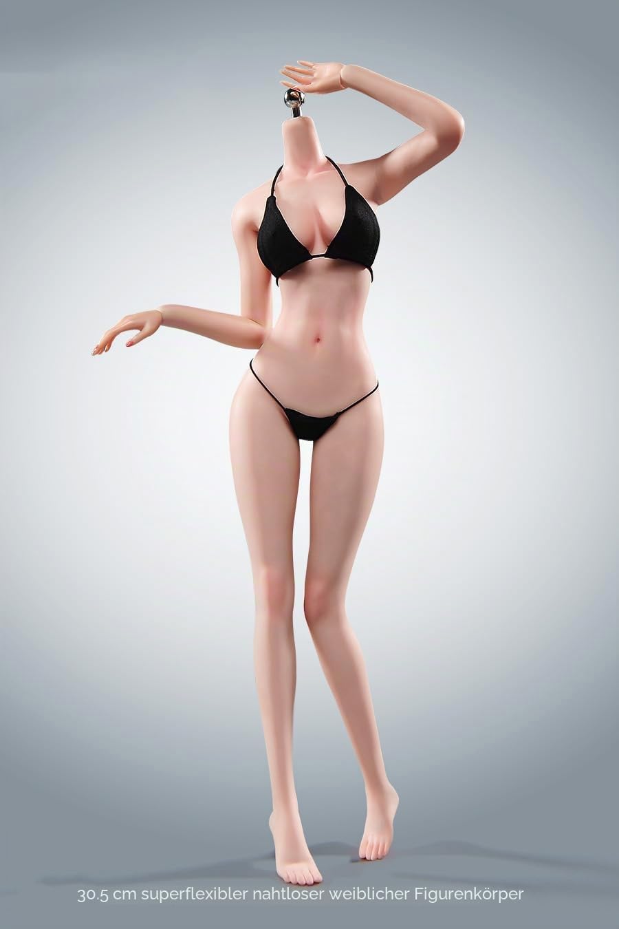 1/6 Skala Weiblicher Körper,12inch Super Flexible Nahtlose Weibliche Figur Körper Makeup Version mit Nicht Abnehmbaren Füßen Groß und Schlank Miniatur Action Figur (Blasse Haut)