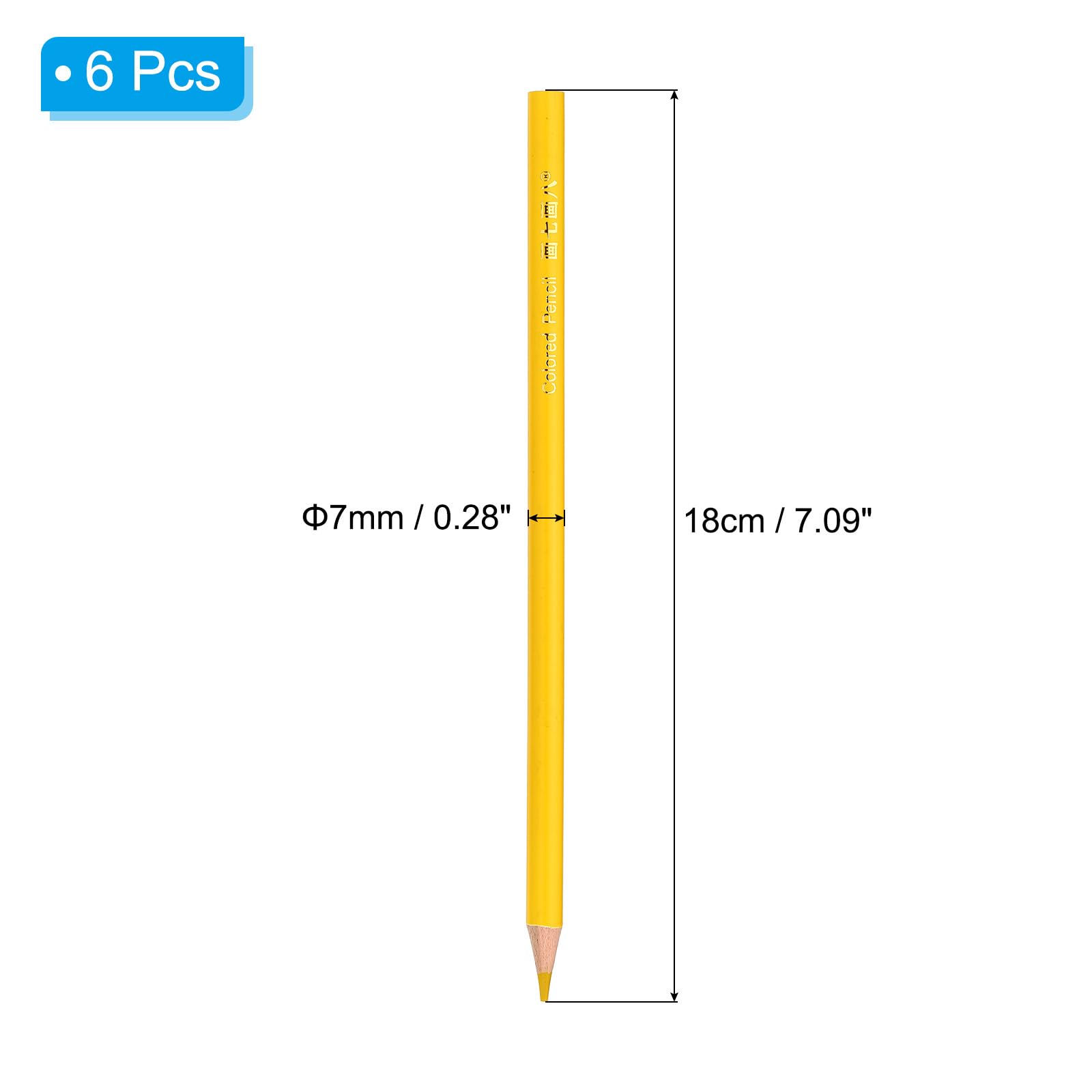 PATIKIL Lemon Colored Pencils Set,6 Pcs Oil Color Pencils Wooden Coloring Drawing Pencil for Artists Art Painting - Image 2