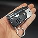 Mini Rubber Band Gun Metal Folding Gun Keychain with 100 Rubber Bands Made Entirely of zinc-Iron Alloy Material Sturdy and Durable (Black Leather Holster)