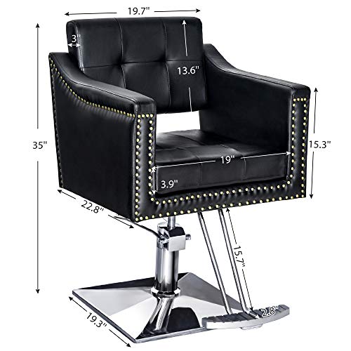 Barberpub Salon Chair For Hair Stylist, Hydraulic Barber Styling Chair, Beauty Spa Equipment 8813 (6" Seat Height Adjustment) (Black) #TOP7