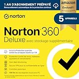 Norton 360 Deluxe Exclusivit� Amazon* + 50 Go de sauvegarde cloud suppl�mentaire |5 Appareils | 1 An d'Abonnement en renouvellement automatique| T�l�chargement