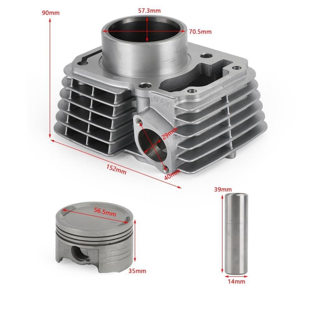 di Guarnizione della Testata a pistone 57,3 mm Compatibile con CRF150F CRF 150 F Modelli 2006-2017