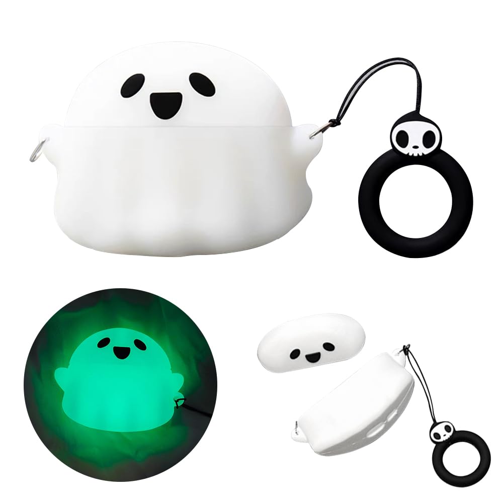 UrbanPulse For Airpods 4 Case, Ghost Earphone Case, Protective Case, Cover, Silicone Material, Shockproof, Scratch-Resistant, Waterproof, Dustproof, Protective Cover, Drop Prevention, Can Be Charged