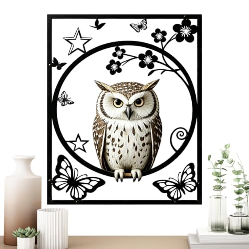 Tableau mural chouette metal deco pour rompre la monotonie
