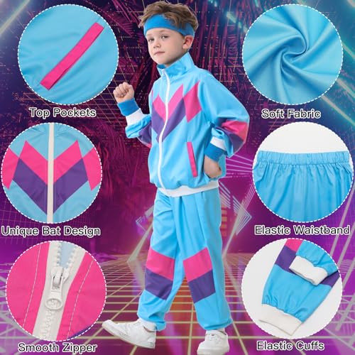 Disfraz Retro 80s 90s para Niños y Niñas 6 Piezas miniatura 3
