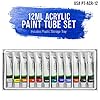 U.S. Art Supply Professional 12 Color Set of Acrylic Paint in 12ml Tubes - Rich Pigment Vivid Colors for Artists, Students, Beginners, Adults - Canvas, Portrait Paintings, Wood, Craft, Hobby #1
