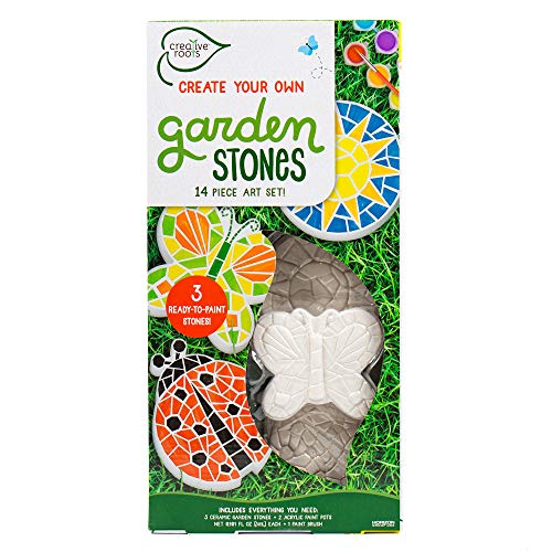 Image of Creative Roots Paint Your Own Butterfly, Ladybug & Sun Stepping Stone by Horizon Group USA, 1 box of 3 count