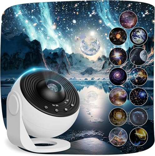 Image of Galaxy Projector Light with Tripod Stand, Earth and Moon Projection, USB Powered, Adjustable Angle, Space Theme Room Decor (Planetarium)