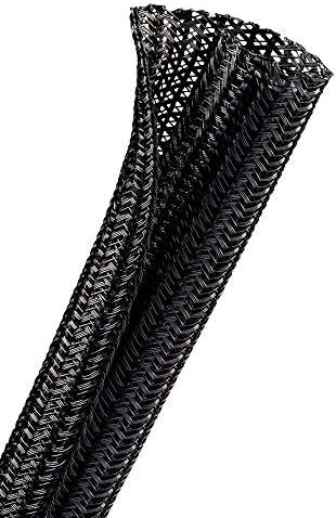 25 Feet 0.5 Inches Split Wire Sleeving Cable Management Sleeve Wire Loom Cord Protector and organizer,for TV Computer Automotive Harness Office Home Entertainment Black
