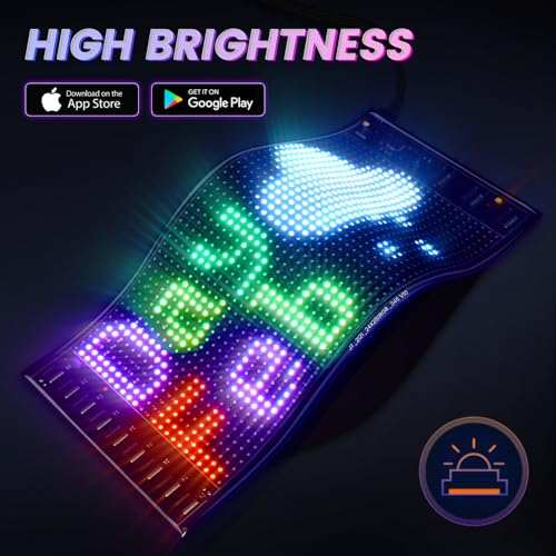 RAYHOME Full Color Dual Row LED Light Sign for Car, 10.6''x4.7'' Scrolling LED Signs Flexible 5V/2A Bluetooth APP Control LED Car Sign Custom Text Message Pattern Programmable LED Display by Rayhome - Image 6