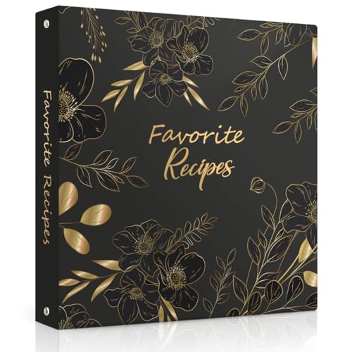 Recipe Binder with Plastic Sleeves, Full Page Cards and Dividers, Recipe Binder 8.5x11 3 Ring, Blank...