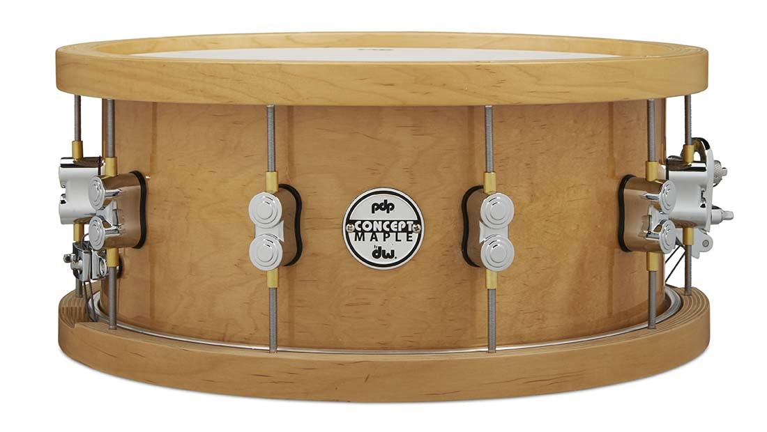 Pacific Drums Concept Series - Caisse claire de 20 plis en érable, 14" x 6,5", cercle épais en bois naturel