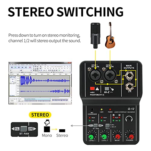 Xtuga Usb Audio Interface+48V Phantom Power With 3.55M Microphone Jack,2I2 Audio Interface For Recording Podcasting And Streaming Ultra-Low Latency Plug&Play Noise-Free Xlr Audio Interface #TOP7