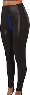 Pantalones de yoga para mujer, color sólido, cremallera abierta, yoga, deporte, cintura alta, ajustados, leggings de compresión para mujer