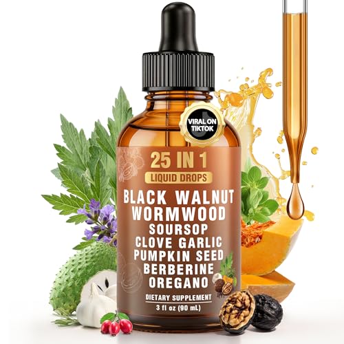 Royavita 25-in-1 Liposomal Wormwood Black Walnut Clove Parasite Cleanse with Clove Garlic Pumpkin Seed Oregano & Berberine 98% Absorption for Superior Digestive Health & Balance 90ml