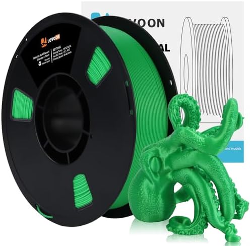 LOVOON Green pla Filament 1.75mm, 3D Printer Filament pla Regular, 3D Printing Filament, Green PLA, 3D Printer 3D Pen Compatible,1KG(2.2lbs)/Spool