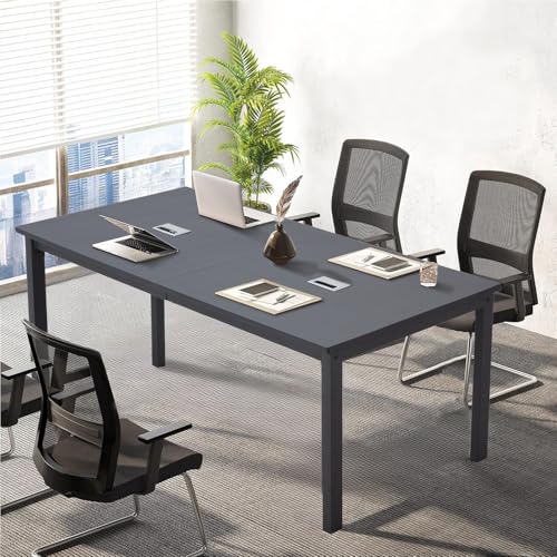 ECOTOUGE 6.5FT Conference Table, 78.7 inch Rectangle Meeting Seminar Table