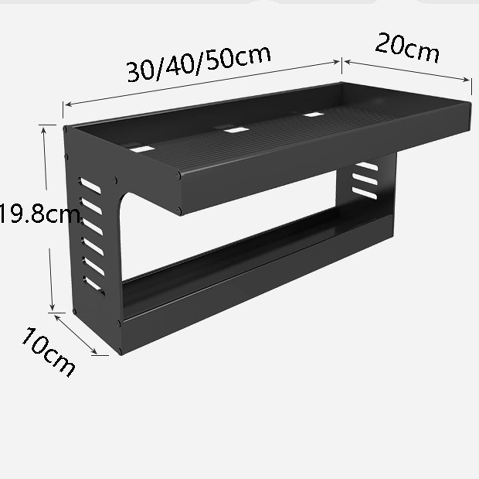 Supporto da parete per console multimediale flottante, mensola TV per decoder via cavo, router, scaffale portaoggetti con divisorio, ideale per proiettori, set top box, console di gioco e libri, 50 x