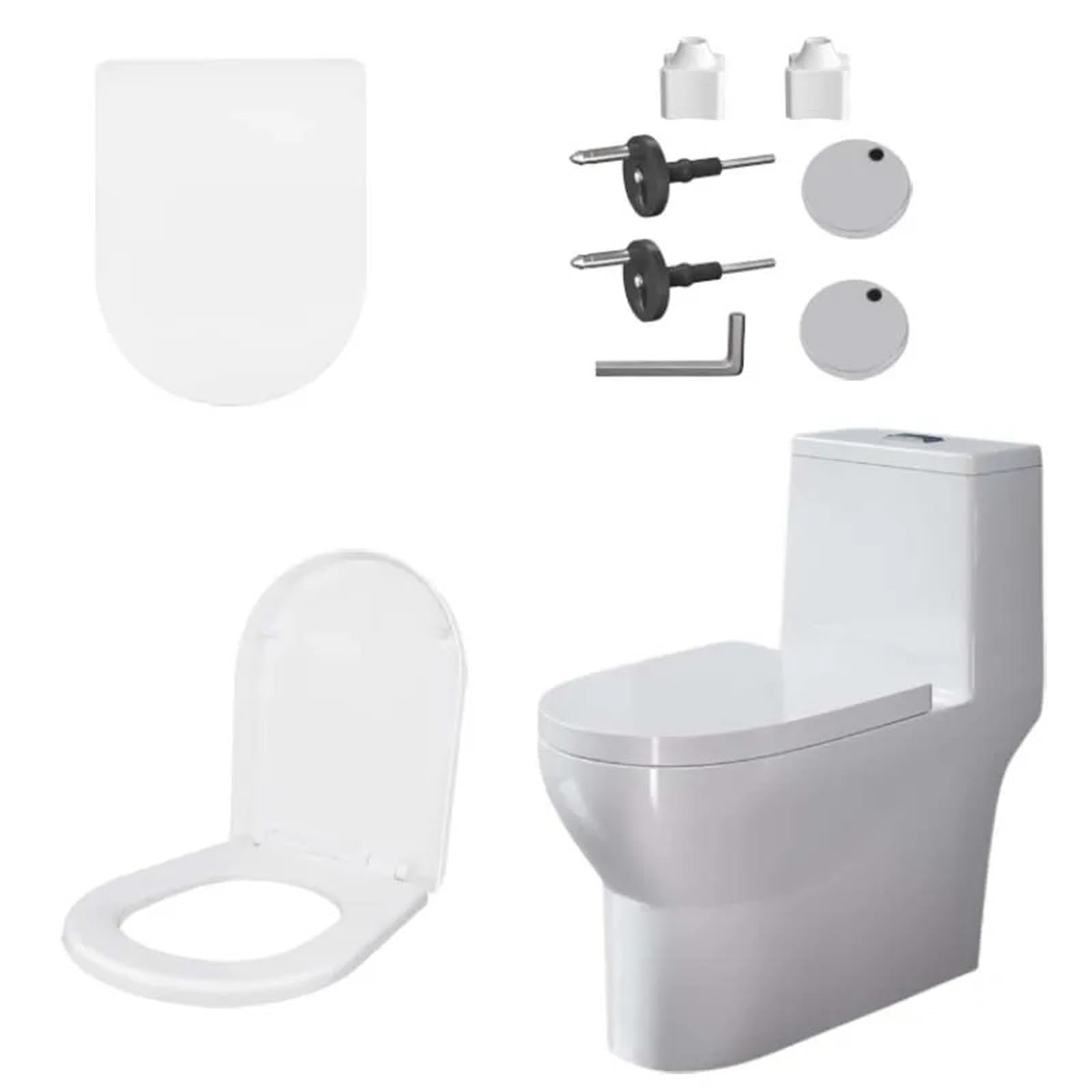 Dsfvervd White Soft Close Toilet Seat Toilet Cover With Soft Close D-Shape