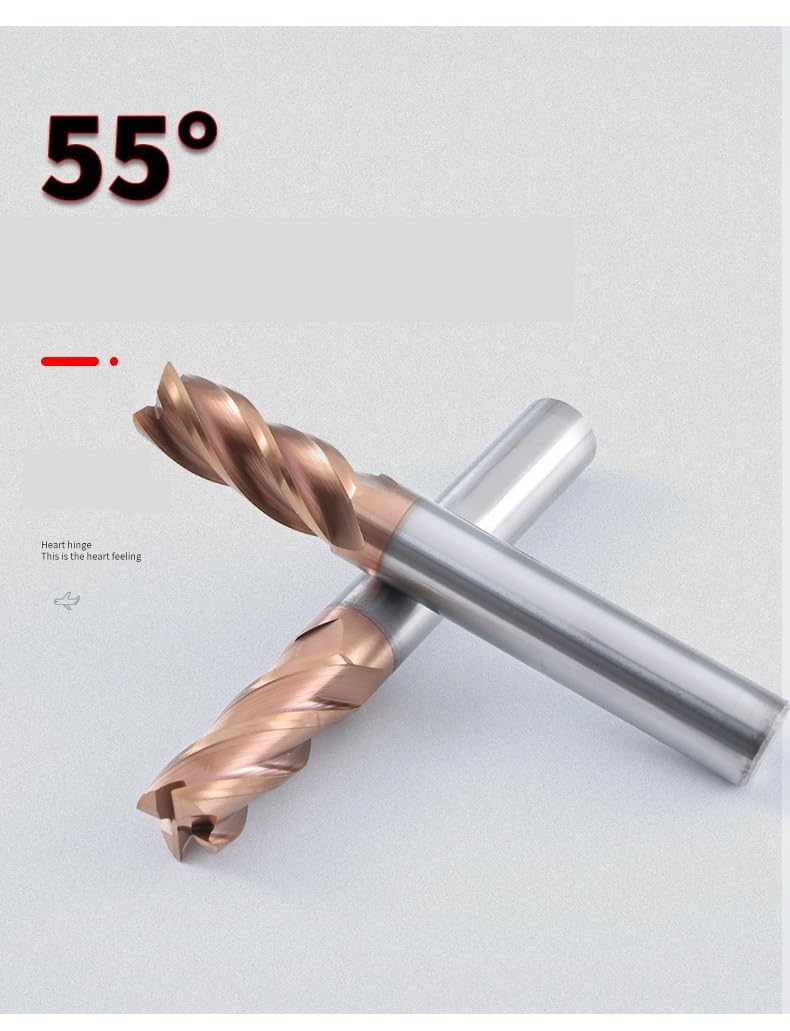 4 Pezzi Frese A Punta Quadrata HRC55 In Carburo, 15/64" (6 Mm), 4 Taglienti, Carburo A Grana Fine, Rivestimento AlTiN, Per Acciai Legati E Acciai Temprati(D10*40*D10*100L)
