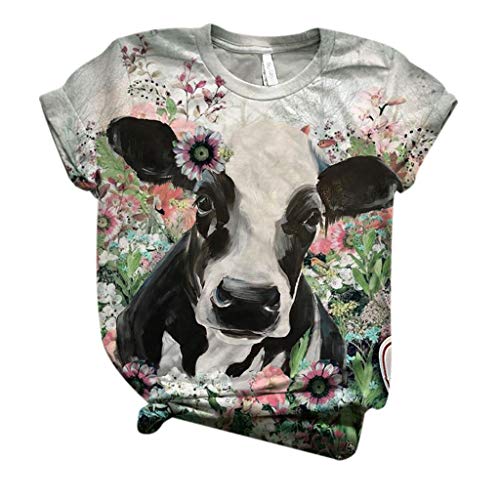 Great Deal! Dosoop Graphic T-Shirt for Women,Summer Casual Loose Short Sleeve Tees Shirts Tops Cute ...