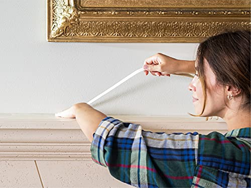 Instatrim 1/2 Inch (Covers 1/4" Gap) Flexible, Self-Adhesive, Caulk and Trim Strips for Floors, Ceilings, Countertops and More (White, 10ft Long, 2 Pack)
