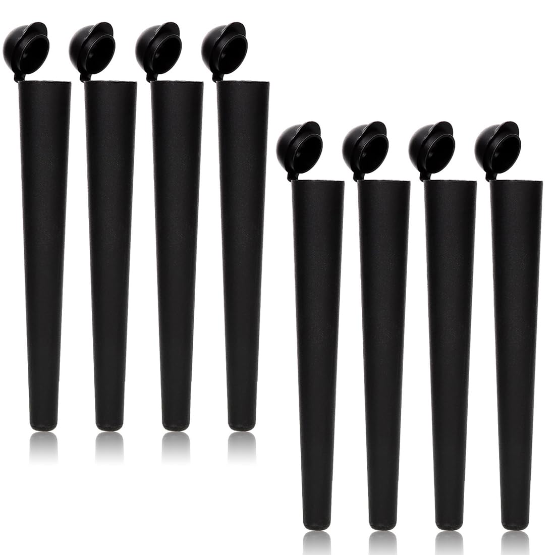 8 Pieces Joint Tube, Smell Proof Container, 120Mm Joint Holder, Opaque Black Pop Top, Joint Cone Holder Cigarette Doob Tubes, Joint Holder Smell Proof(Black)