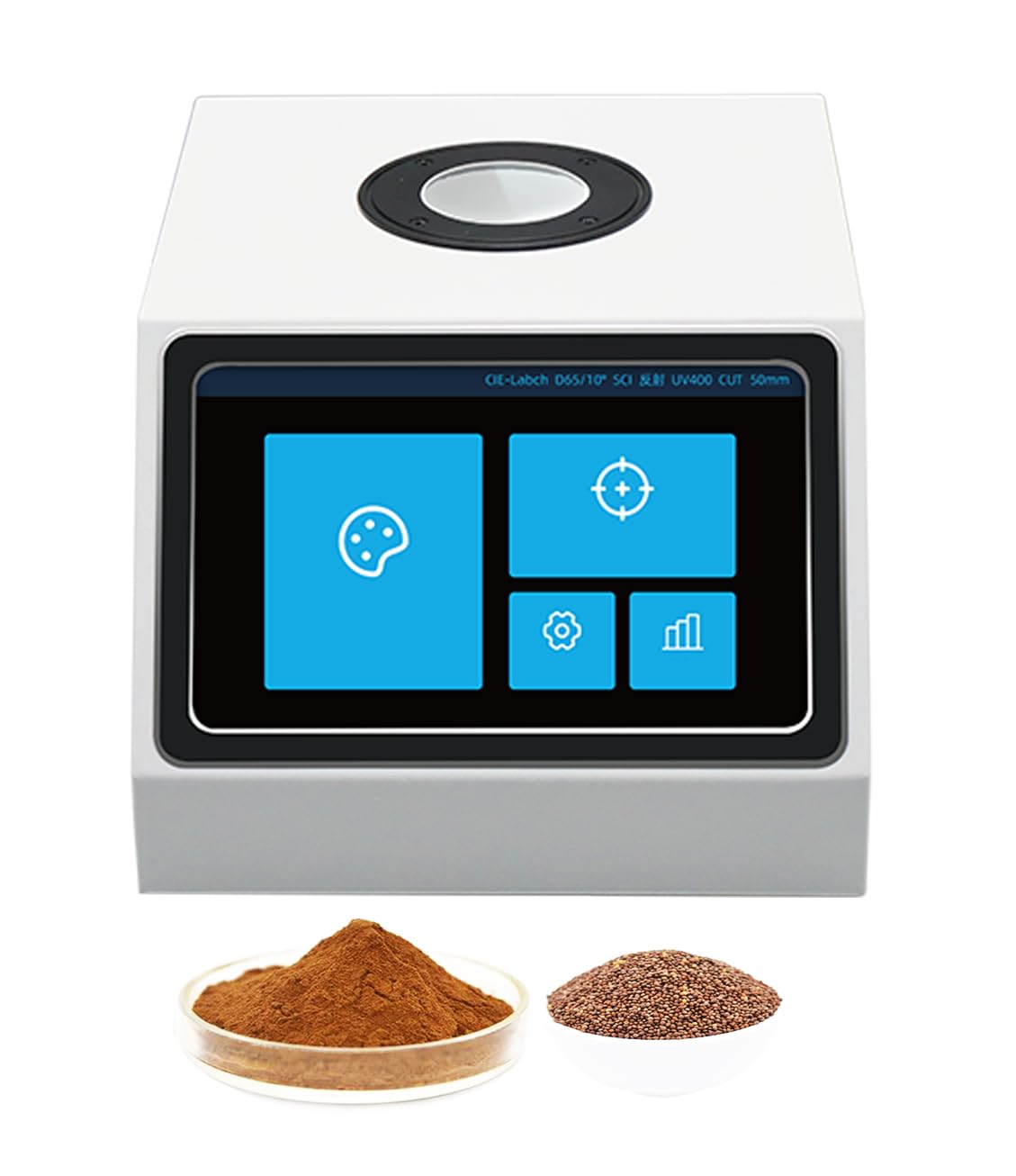 Masterbatch Color Analyzer Ultra Large 50mm Aperture Colorimeter Powder Spectrophotometer With Color Space CIE LAB,CIE LUV,LCh,Hunter Lн,ан,bн,Yxy,XYZ,Musell,s-RGB,βxy For Testing Uneven Samples