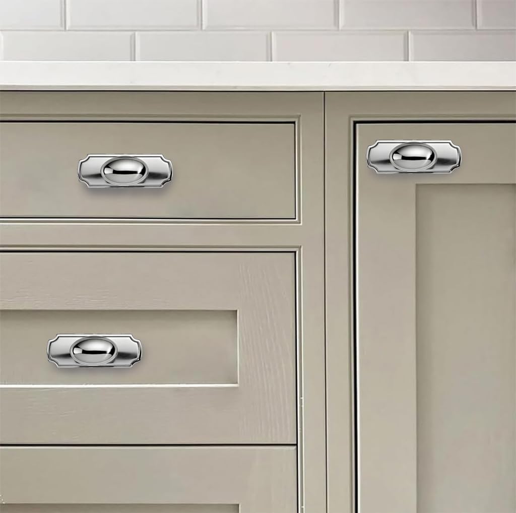 Round Polished Nickel Cabinet Knob - 284+287, 1-3/8 in (35 mm) — KHTUMEWARE