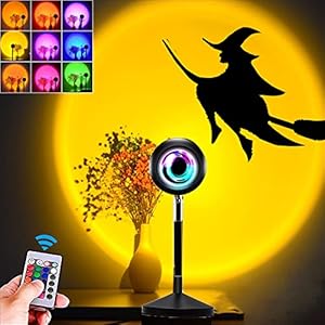 Sunset Lamp soleil lampe coucher de soleil, 16 Couleurs Sunset Projecteur Light Romantique, 180°Rotation LED Night Light Projector Convient pour Mariage Anniversaire Fête Salon Chambre Décor
