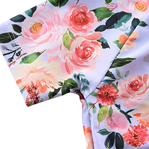 Cadocado Assorted Rashguard Sets Uv Sun Protection Swimsuit Kid Two Piece Short Sleeve Beachwear,Flamingo,7 Years #TOP2