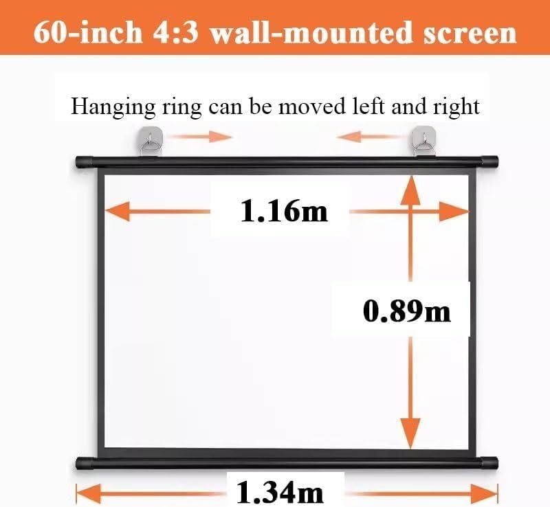 Pantalla de proyección retráctil manual 60 pulgadas 4:3 miniatura 7