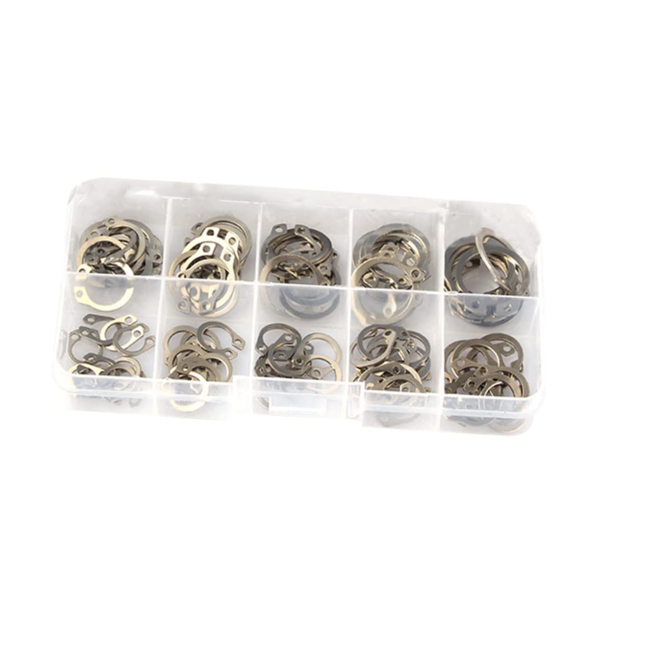 PRETYZOOM 1 Box 100pcs Stainless Steel Circlip Retainer Ring C-shaped Axle Ring Stainless Steel Split Washer