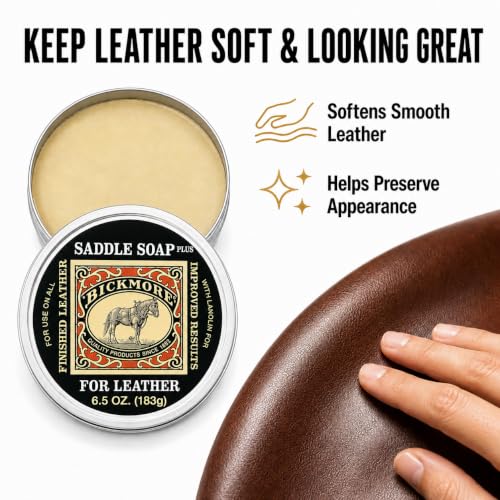 Image of Bickmore Saddle Soap Plus 6.5 oz, Cleaner & Conditioner