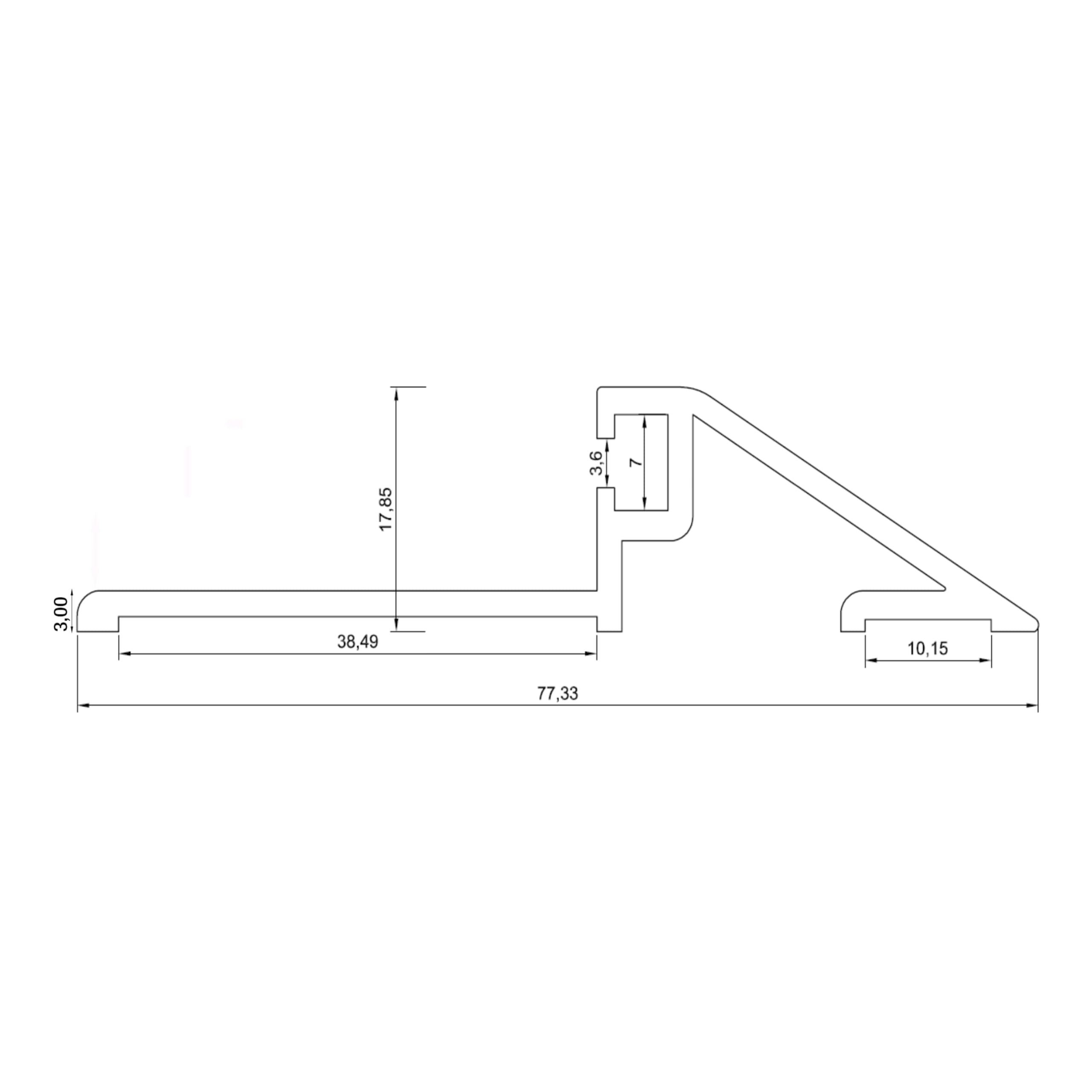 Homewell - Soglia per porta (PMR) con guarnizione, laccato nero, 1,95 m