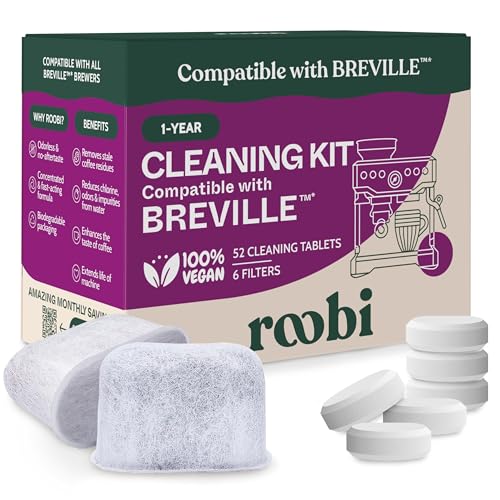 Comparison: Best Cleaning Tablets For Breville Espresso Machine 8 Breville Compatible Espresso Machine Cleaning & Maintenance Kit. Includes 52 Breville Cleaning Tablets and 6 Water Filters. Carbon Neutral. 1 Year Supply.