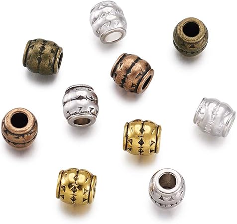 100-Piece Resin Striped Beads | Large Hole European Style Rondelle Beads