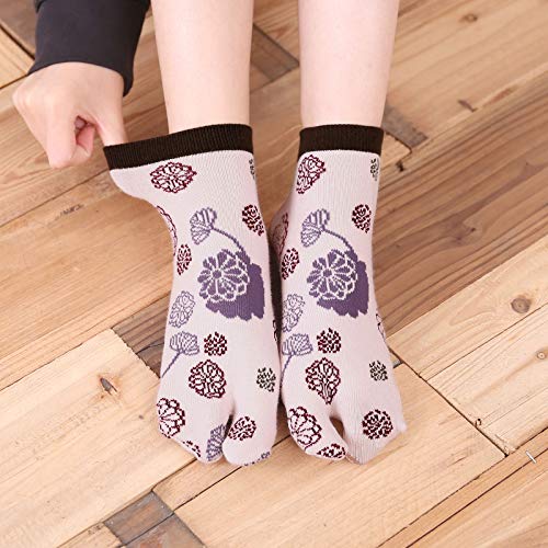 Image of Artfasion Women Flip Flop Socks - Tabi Ankle Sock Colorful Two Toe Finger Running Socks for Womens Girls