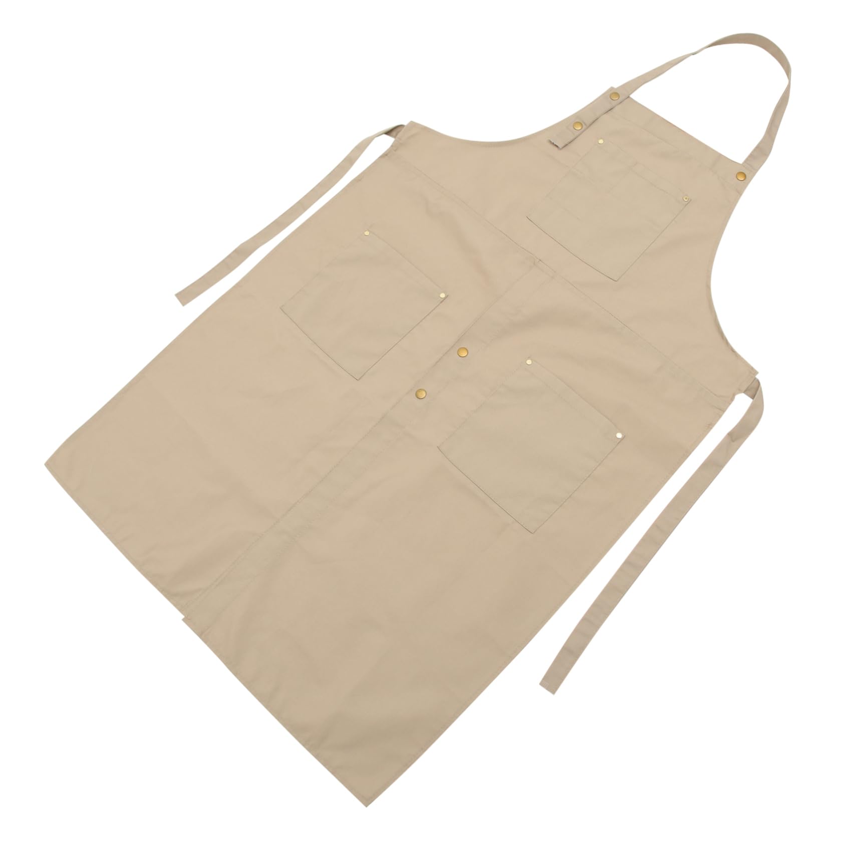 FOMIYES Grembiule da Donna in Tela Khaki con Tasche, Resistente All'olio e Comodo da Indossare, per Creazioni Artistiche e Grigliate in Casa