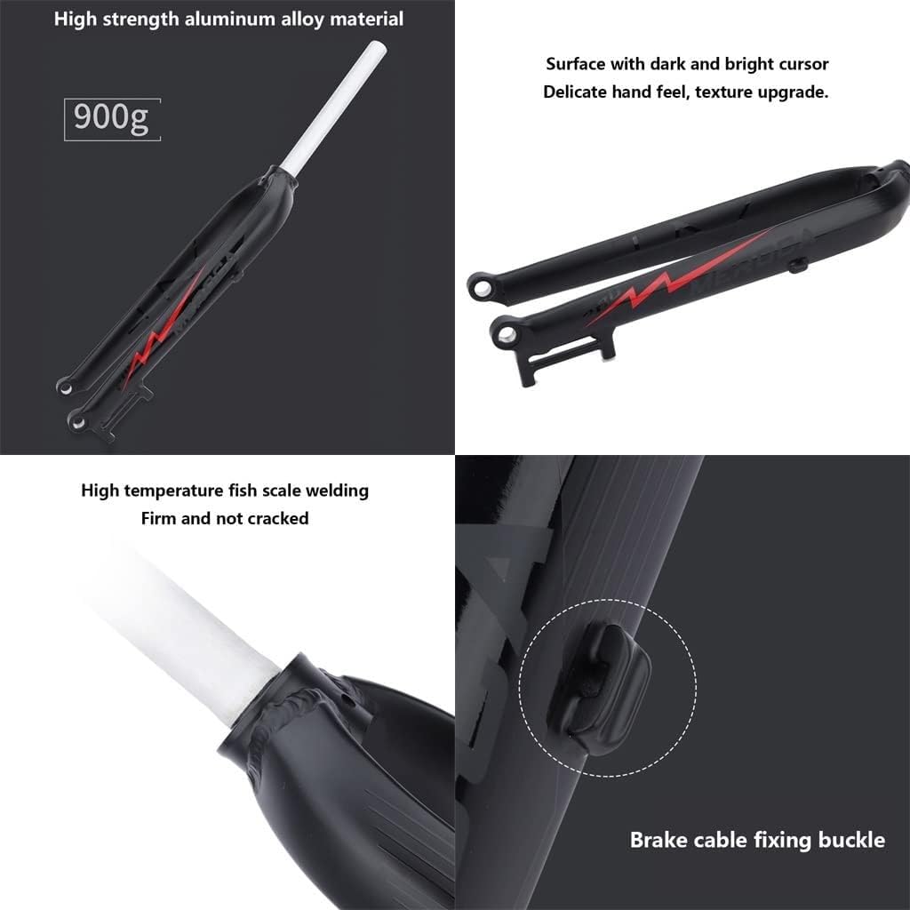 Fourche Rigide pour VTT/Vélo de Route en Alliage d'aluminium, 26/27,5/29", axe traversant 100 mm, Tube Droit sans Filetage 1-1/8", Freins à Disque, Fourche Avant VTT ultralégère D