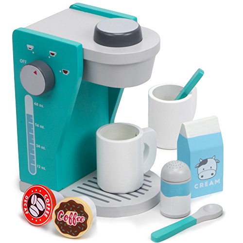 Imagination Generation Rise Shine Pod Capsule Coffee Maker Playset with 2 Cups 2 Pods 2 Spoons 1 Coffee Maker Cream Sugar 9 Pcs