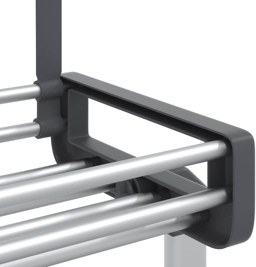 Silver Anodized Aluminum Door Organizer, 5-Tier Space Saving Storage Shelf for Bathroom Kitchen, 7.9x20.5x53.1 Inches Vertical Rack, Wall Mountable Holder