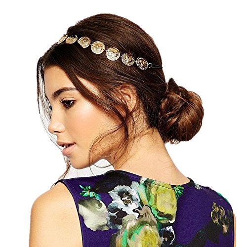 JoJo & Lin Vintage Gold Tone Coin Head Chain Headpiece Hair Accessories Jewelry